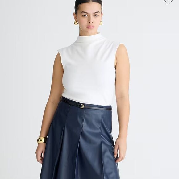 J.Crew Fitted mock neck tank top in stretch cotton blend - Picture 1 of 7